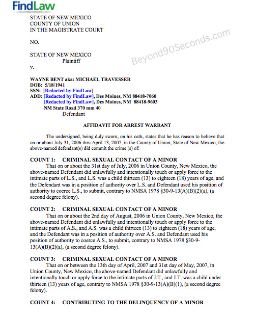 Arrest Warrant Affidavit
