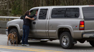 The moment Teresa Smith learns that her friends Ron and Gail Thompson are still alive. Ron Thompson pictured in vehicle.